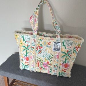 Roller Rabbit Colorful Floral Tote Beach Bag